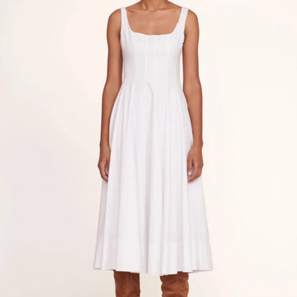 🌺🎉HP🎉🌺 NWT Staud Wells Midi Dress White - Picture 9 of 16